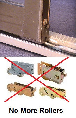 fix a sliding door without replacing the rollers with replacement wheels